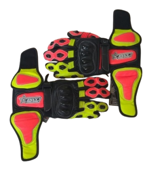 Fluorescent Yellow/Fluorescent Orange/Black Gloves