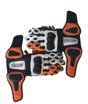 Orange/White/Black Gloves